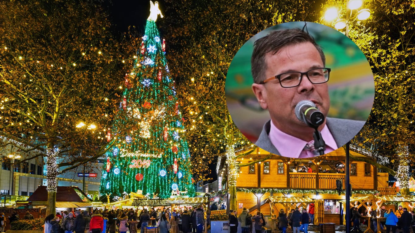 Blick auf den Dortmunder Weihnachtsmarkt 2019 (Archivbild): 2021 soll es in der Innenstadt wieder Glühwein und gebrannte Mandeln geben.