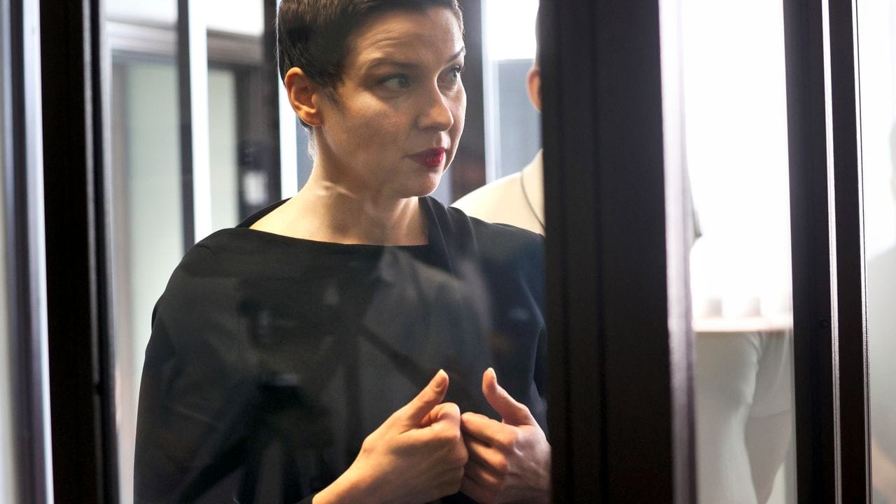 Maria Kolesnikowa bei einem Prozesstermin im August.