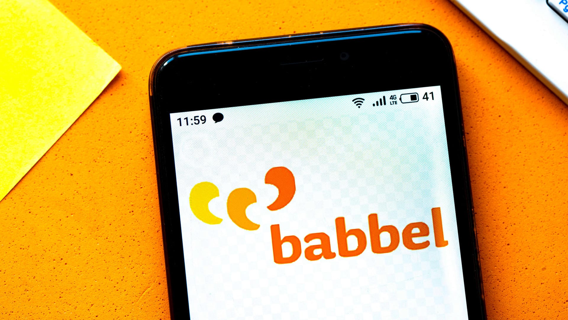 Logo von Babbel auf einem Smartphone: Das Unternehmen will an die Börse.