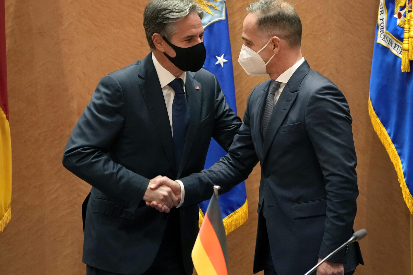 Antony Blinken und Heiko Maas: Die Außenminister haben sich in Ramstein getroffen und über die Lage in Afghanistan beraten.