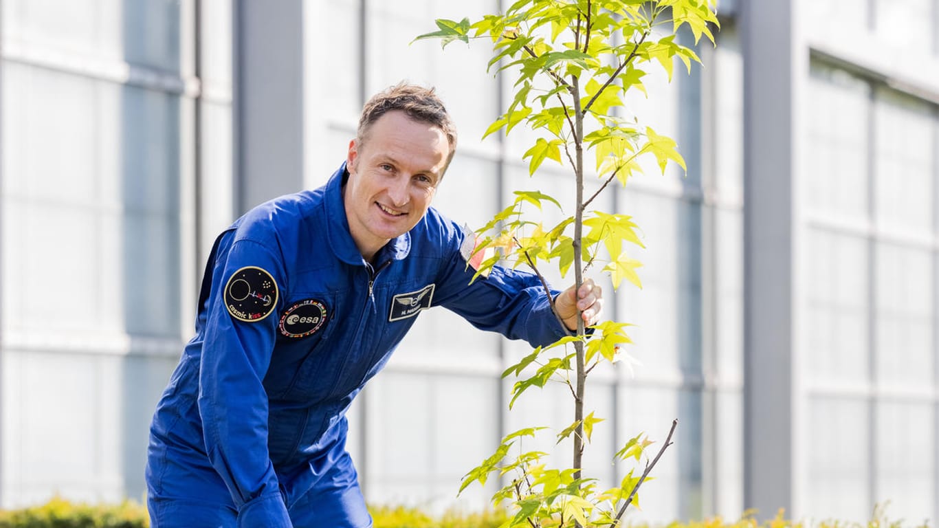 Matthias Maurer setzt einen Baum ein: Der gebürtige Saarländer wird der erste deutsche Astronaut sein, der an Bord einer SpaceX-Raumkapsel zur ISS fliegt.