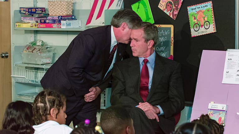 George W. Bush: In diesem Moment erfurh der damalige US-Präsident vom Angriff auf das World Trade Center.