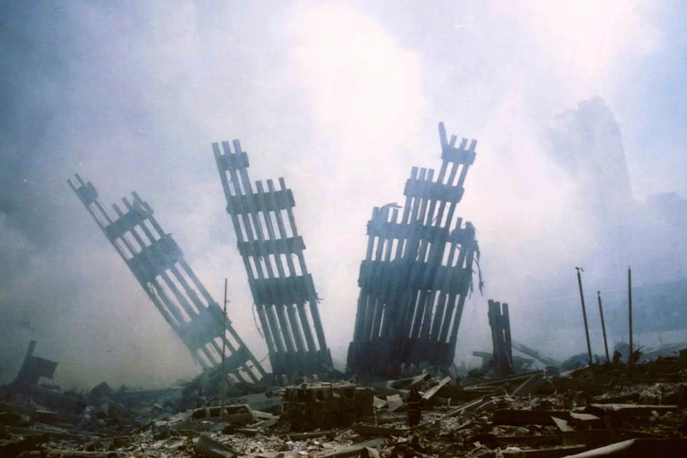 Trümmer des World Trade Centers in New York am 11. September 2001.