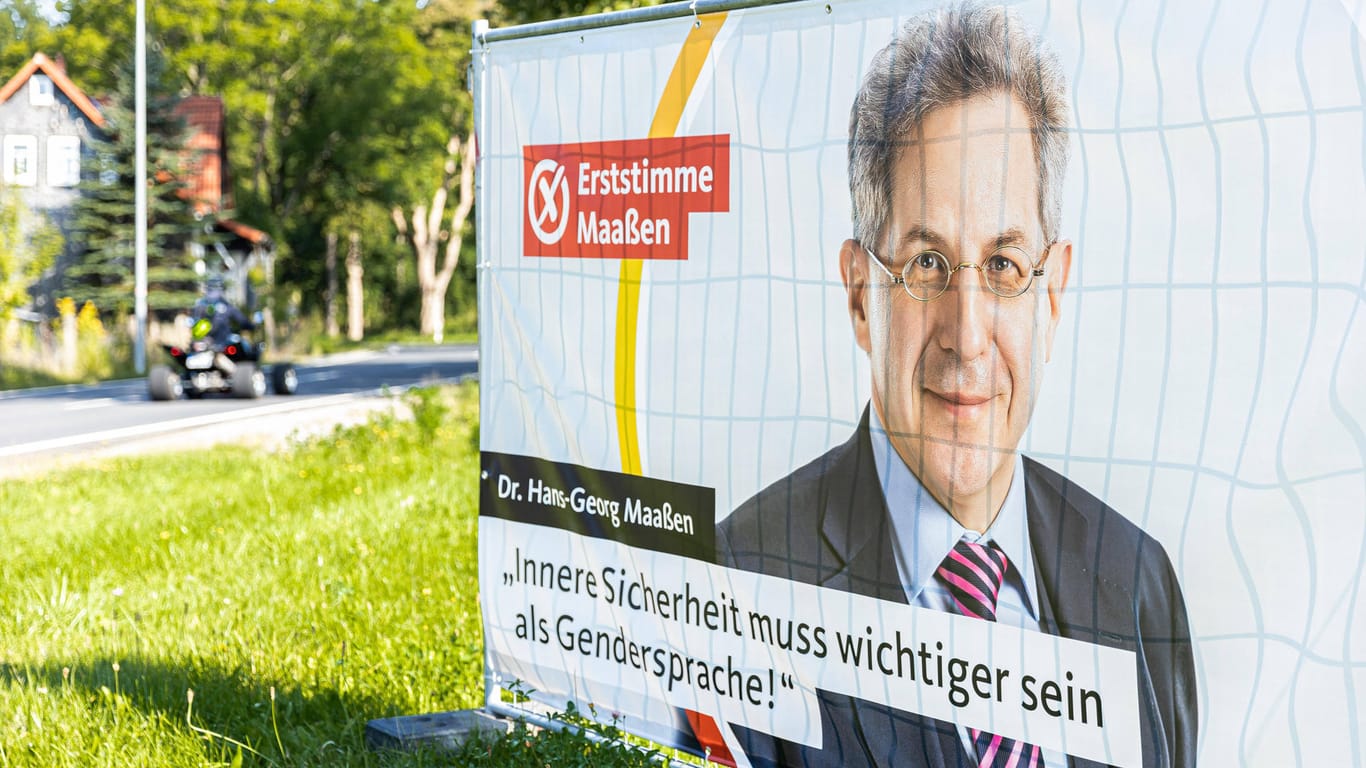 Wahlplakat von Hans-Georg Maaßen: Der CDU-Politiker gilt als Rechtsaußen in der Partei.