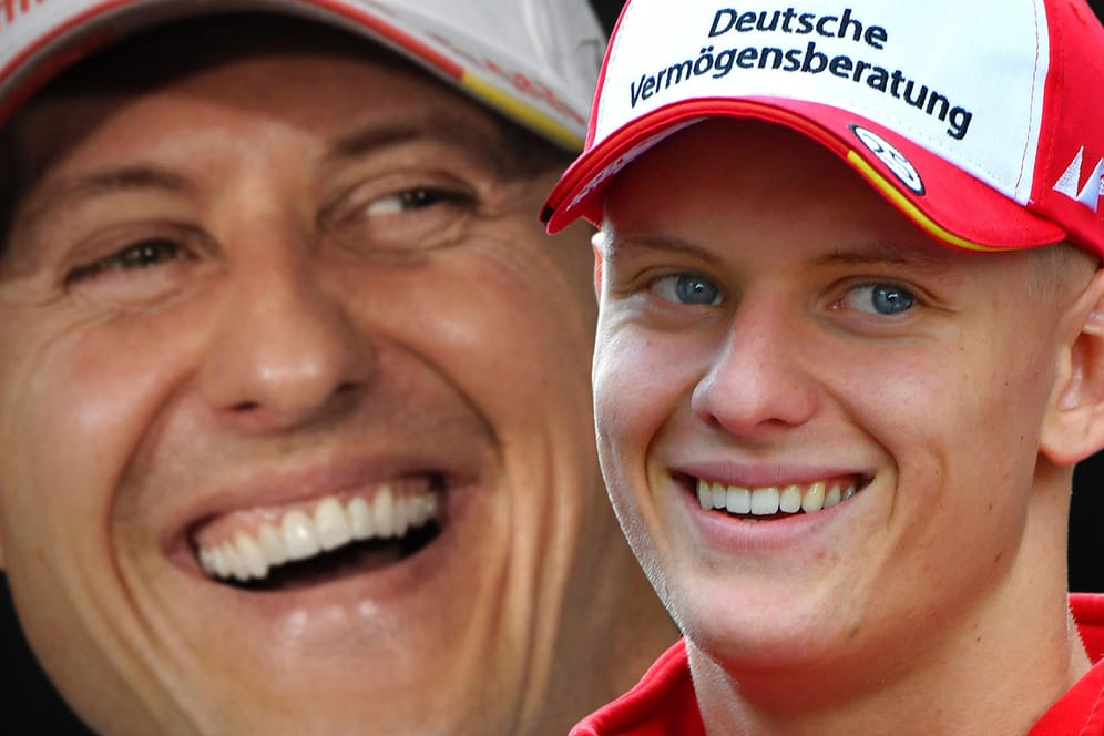 Mick Schumacher (vo.): Der junge Rennfahrer hat ein inniges Verhältnis zu seinem Vater Michael (hi.).
