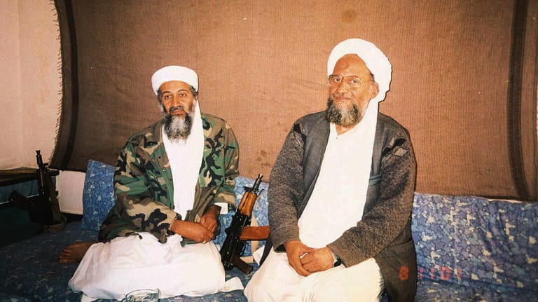 Der damalige Al-Kaida-Chef Osama bin Laden und Aiman al-Sawahiri: Bin Laden wurde 2011 in Pakistan getötet.