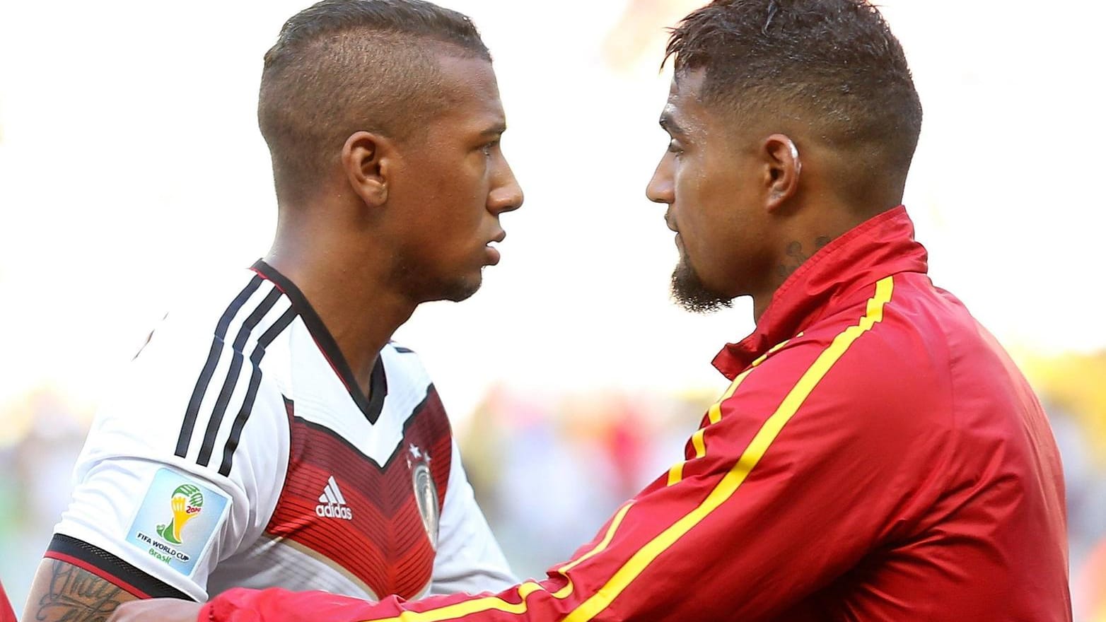 Jérôme (l.) und Kevin-Prince Boateng: Die Brüder haben ein bewegtes Verhältnis zueinander.