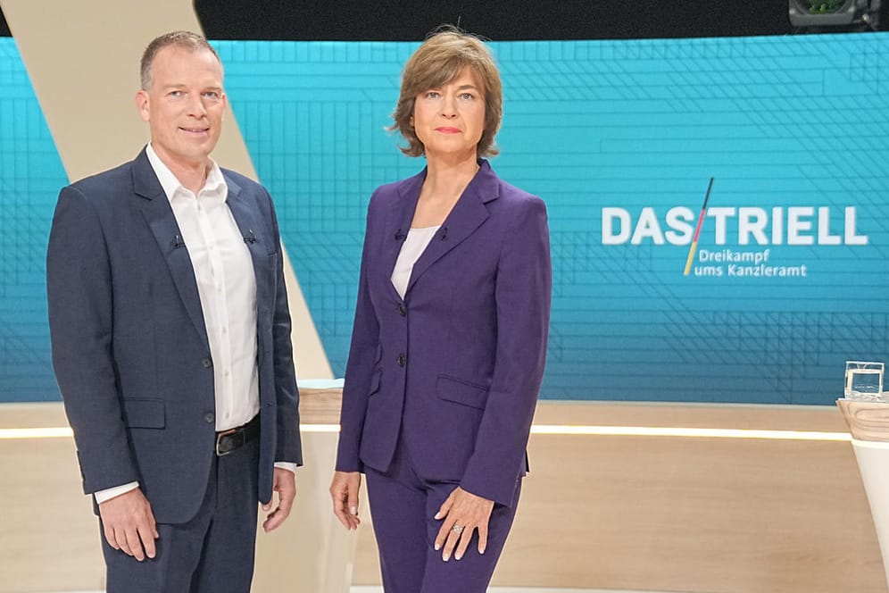 ARD-Chefredakteur Oliver Köhr und ZDF-Moderatorin Maybrit Illner: Sie kamen bei den Zuschauern des Triells nicht gut an.
