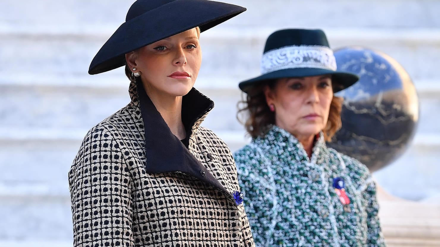 Charlène und Caroline beim monegassischen Nationalfeiertag im November 2018.