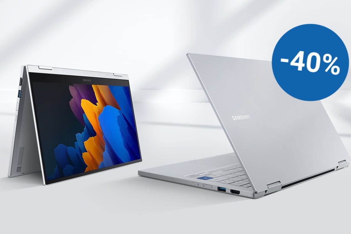 Deal-Kracher am Dienstag: Das Samsung Galaxy Book Flex 2 5G ist erstmals für unter 1.000 Euro erhältlich.