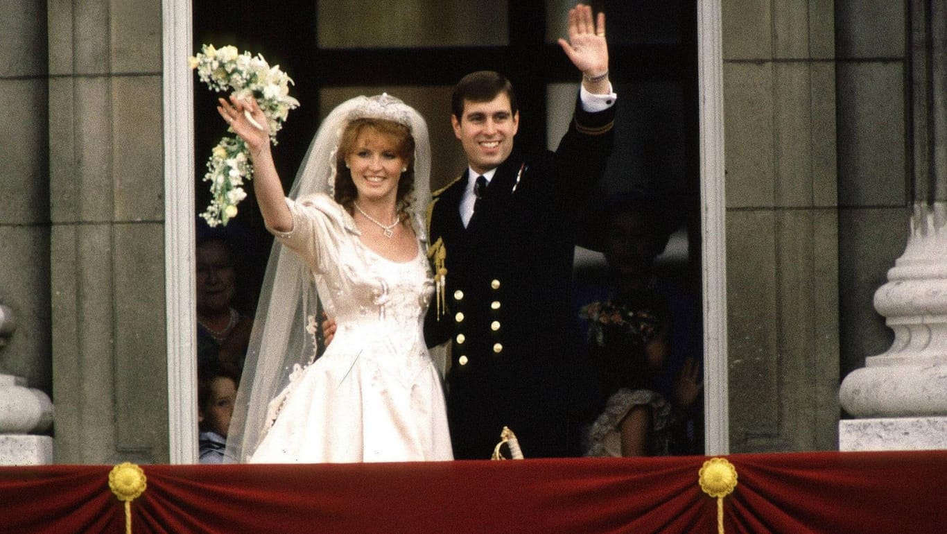 Sarah Ferguson und Prinz Andrew bei ihrer Hochzeit 1986