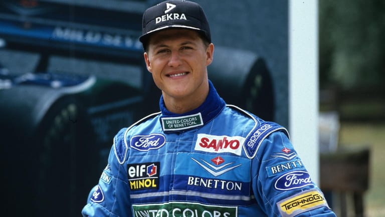 Michael Schumacher: Der Rennfahrer im Jahr 1995, als er für den Rennstall Benetton.