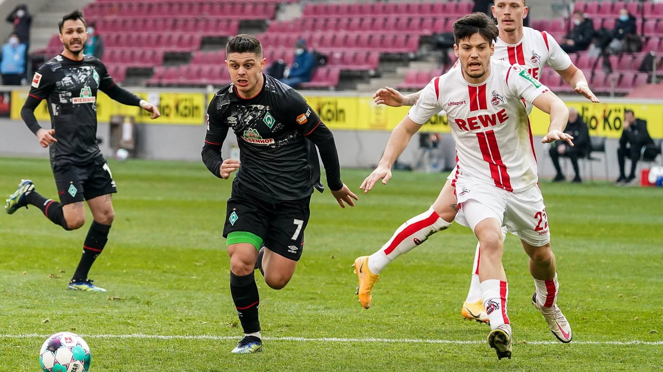 Der FC im Spiel gegen den SV Werder Bremen (Archivbild): Meré (vorne rechts) kann nun endlich zum Gewinner der Mannschaft werden.