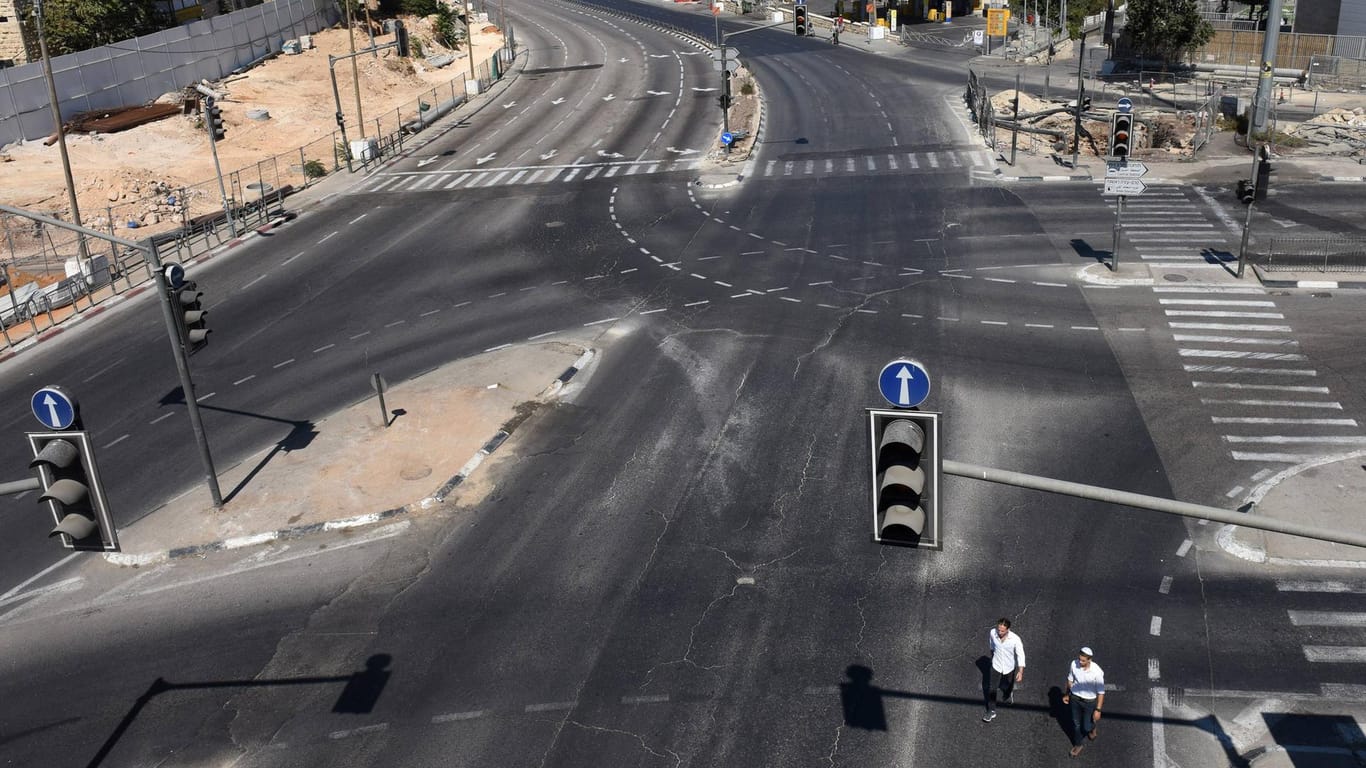 Jerusalem an Jom Kippur: Die Straßen in Israel sind an diesem Feiertag wie leergefegt.