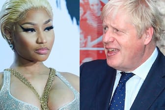Nicki Minaj und Boris Johnson sind sich in Sachen Corona-Impfung nicht einig.