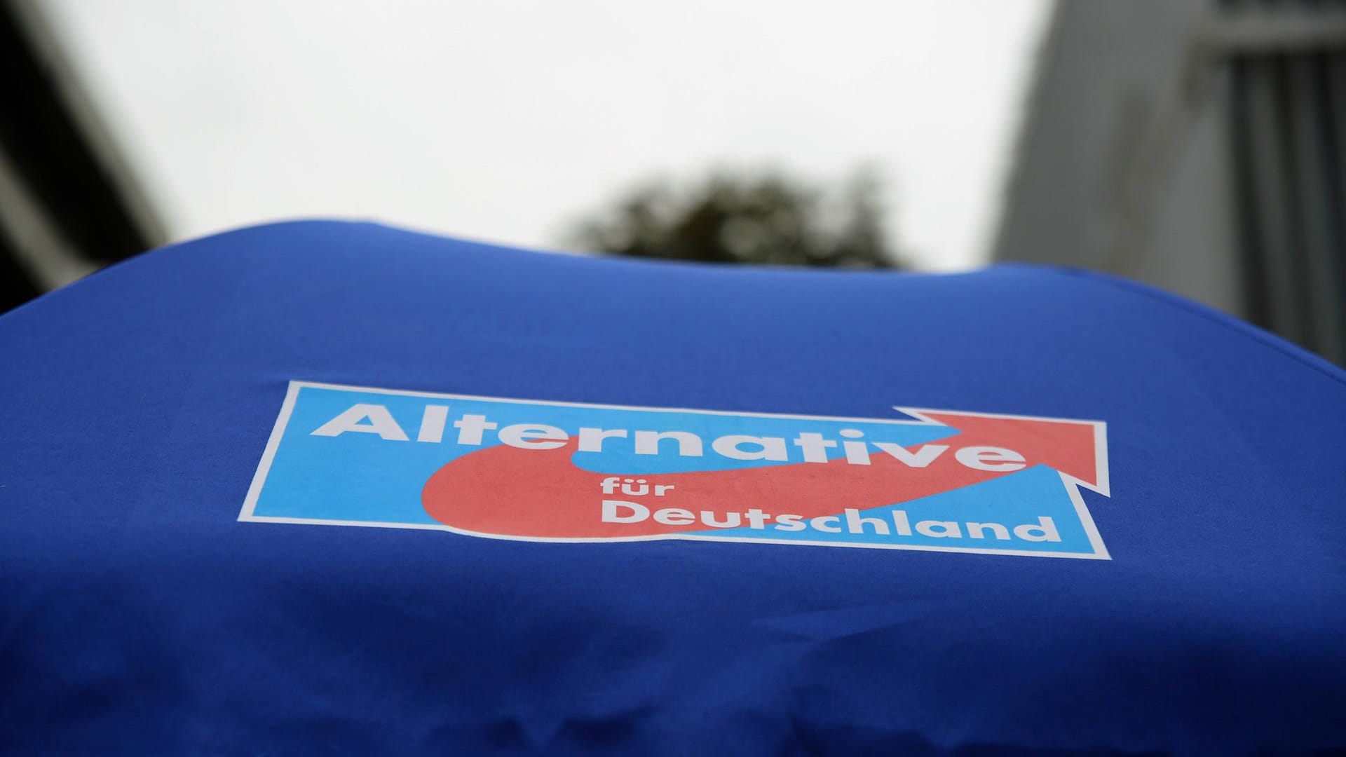 "Alternative für Deutschland" steht auf einem Schirm (Symbolbild): Das Landeskriminalamt hat die Ermittlungen übernommen. "Alternative für Deutschland" steht auf einem Schirm (Symbolbild): Das Landeskriminalamt hat die Ermittlungen übernommen.