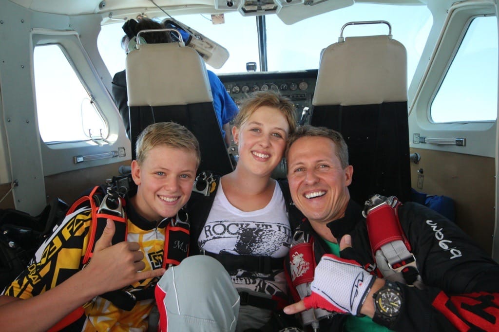 Michael Schumacher mit seinen beiden Kindern.