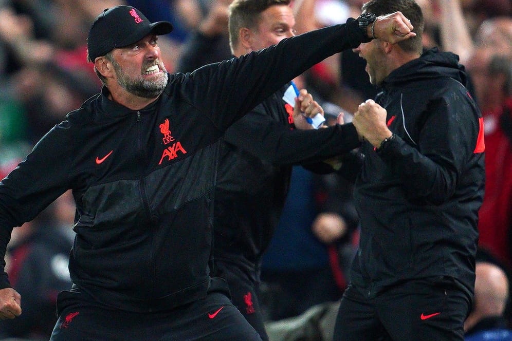 Pure Emotion: Jürgen Klopp feiert einen Treffer seiner Liverpooler gegen Milan.