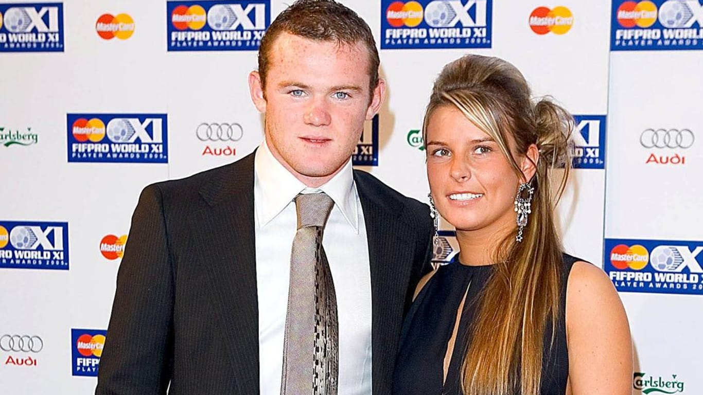 Der 19 Jahre alte Wayne Rooney im Jahr 2005 neben seiner Frau Colleen.