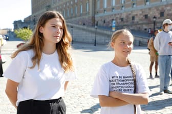 Greta Thunberg mit der deutschen Klimaaktivistin Luisa Neubauer (Archivbild): Thunberg will bei einer Demonstration kurz vor der Bundestagswahl in Berlin teilnehmen.