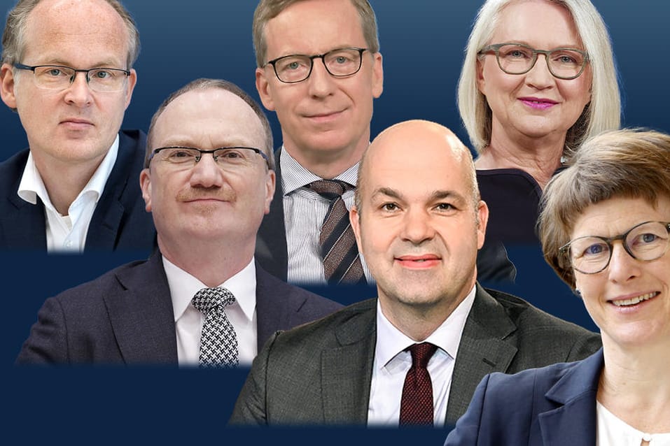 Sebastian Dullien, Michael Hüther, Monika Schnitzer, Lars Feld, Marcel Fratzscher, Veronika Grimm (von links oben bis unten rechts): t-online hat die wichtigsten deutschen Ökonomen gefragt, was sich in Deutschland ändern muss. Sebastian Dullien, Michael Hüther, Monika Schnitzer, Lars Feld, Marcel Fratzscher, Veronika Grimm (von links oben bis unten rechts): t-online hat die wichtigsten deutschen Ökonomen gefragt, was sich in Deutschland ändern muss.