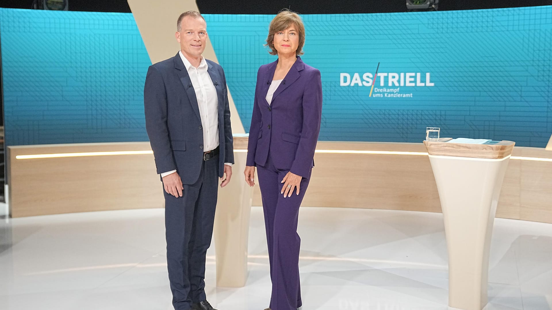 Das Triell von ARD und ZDF: Die Moderatoren Oliver Köhr und Maybrit Illner erhielten in der Medienwelt durchwachsene Kritiken.