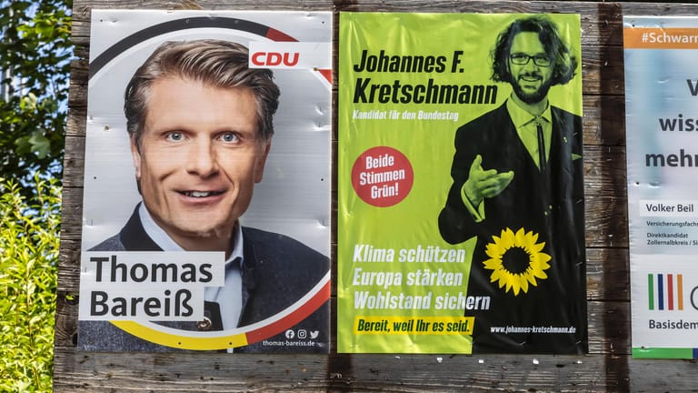 CDU gegen Grüne: Wahlplakate in Sigmaringen