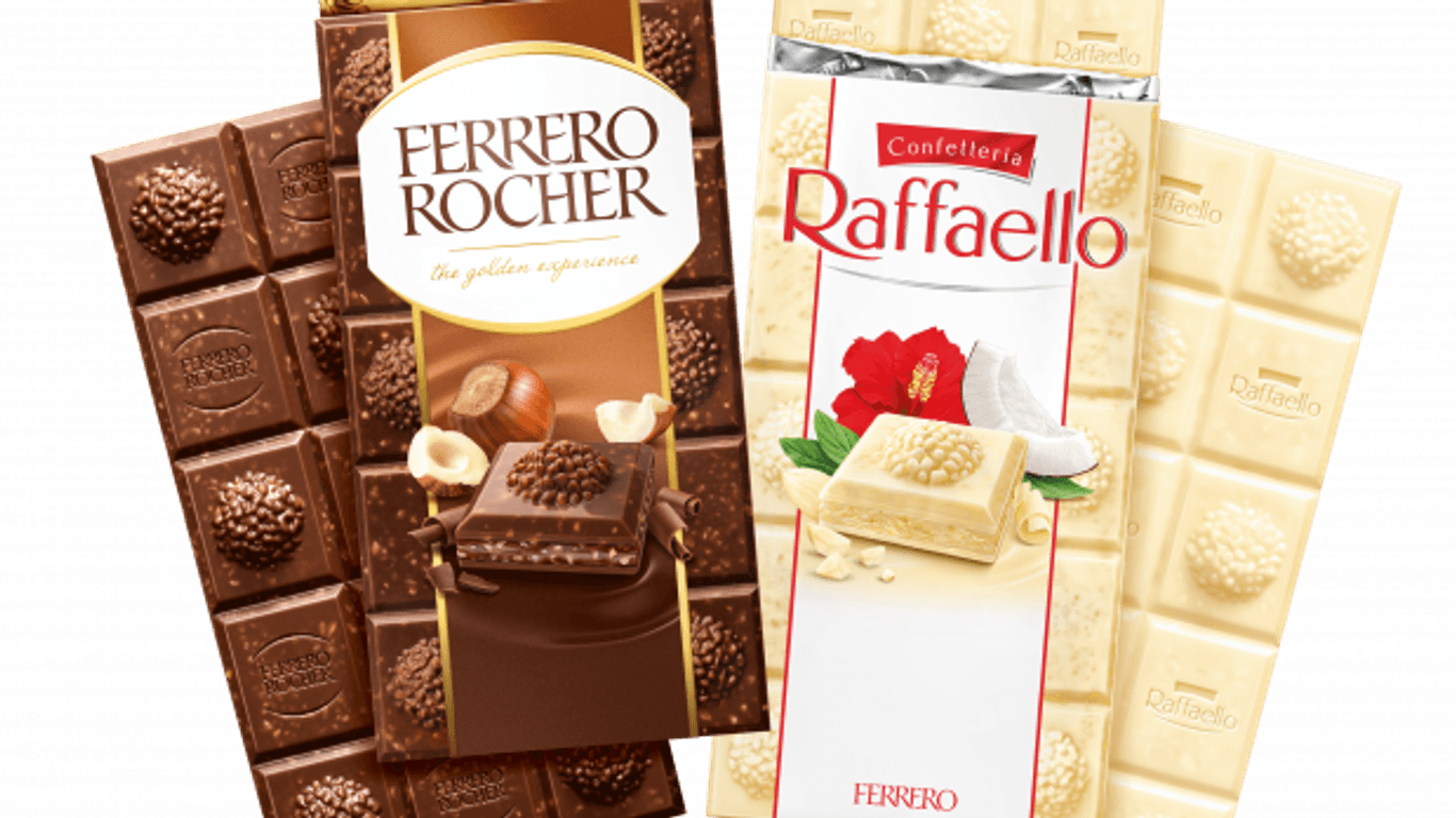 Neuerung bei Ferrero: Die Marken Rocher und Raffaello gibt es bald als Schokoladentafel.