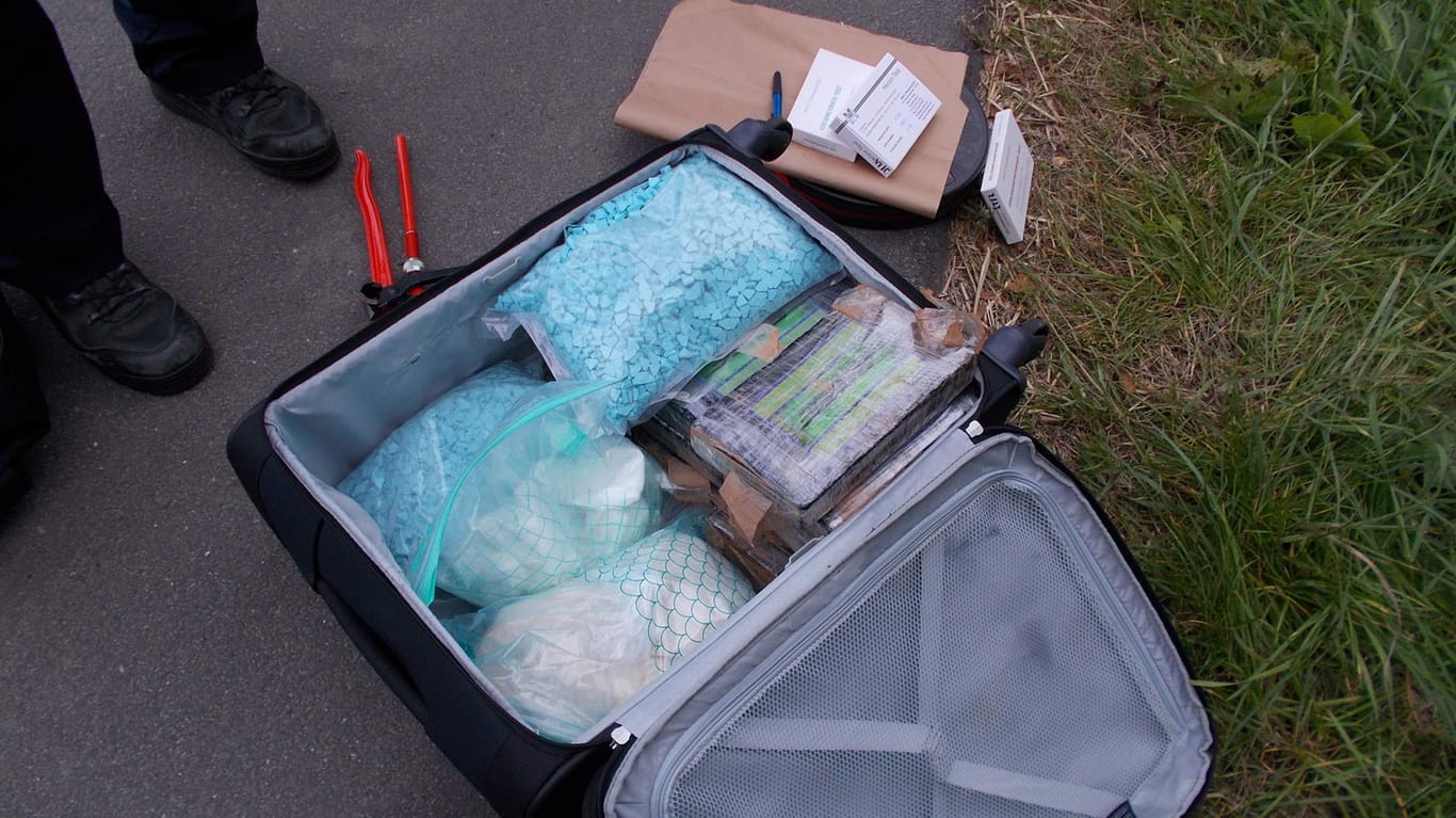 Ein Koffer voller Drogen (Foto): "In diesem Koffer wurden die Drogen transportiert."