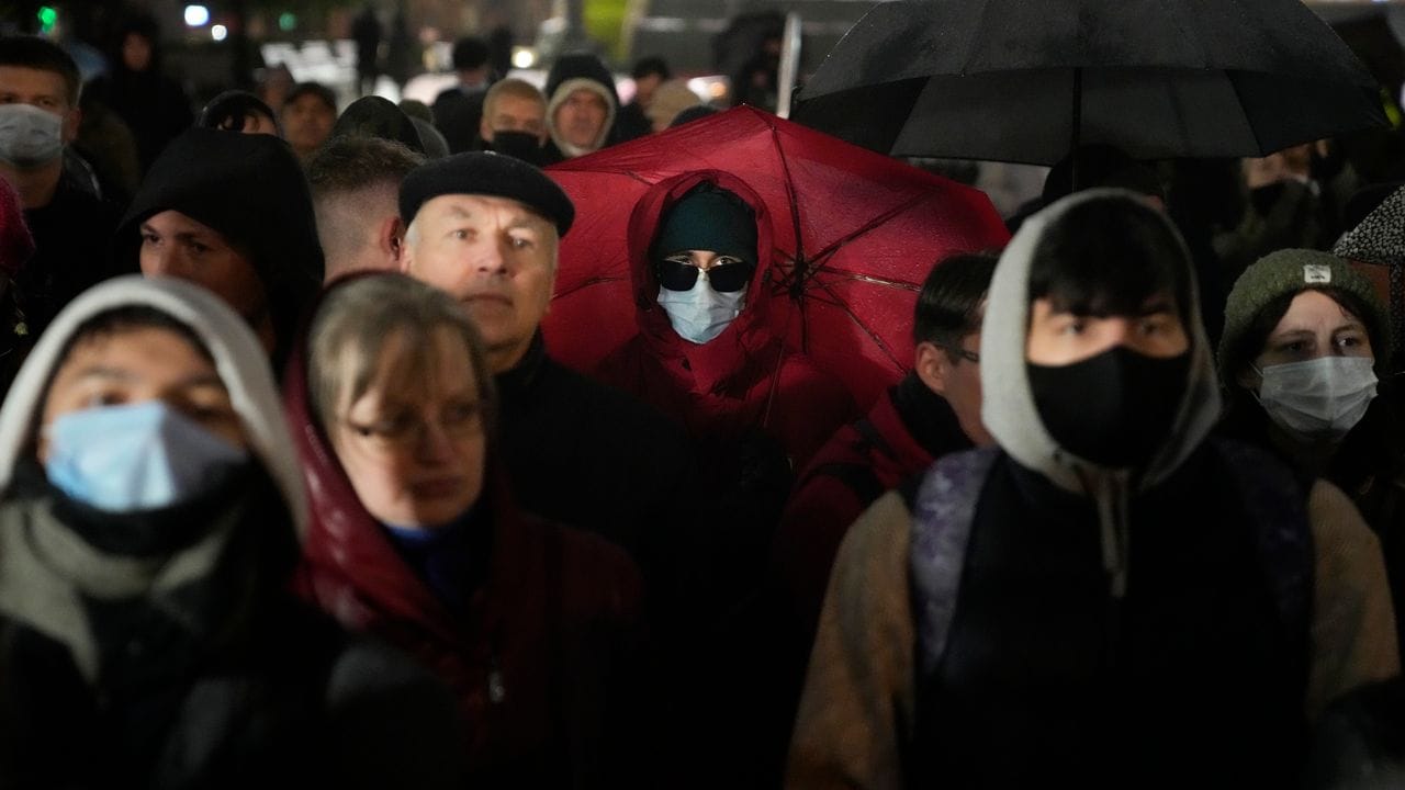 Protestveranstaltung in Moskau.