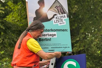 Wahlplakat der Partei Klimaliste Berlin: Die Kleinpartei könnte die Grünen Stimmen kosten.