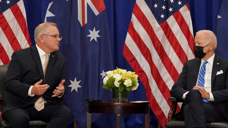 US-Präsident Biden trifft in New York auch den australischen Premierminister Scott Morrison: Sie zelebrieren das neue indopazifische Bündnis.