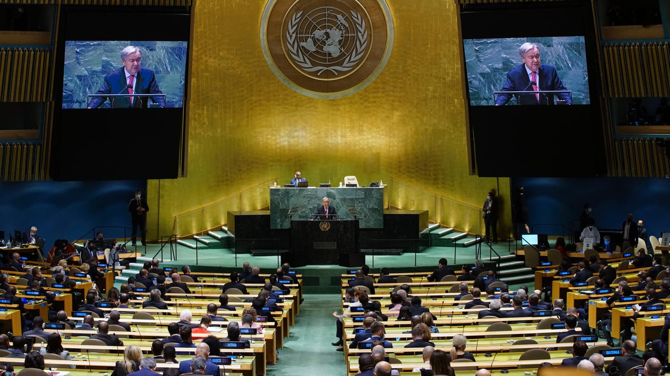 Antonio Guterres eröffnet die 76. Generaldebatte der UN-Vollversammlung: In New York gibt es zahlreiche Streitthemen.