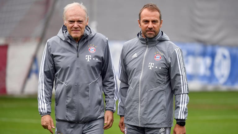 Hermann Gerland (l.) und Hansi Flick: Der gebürtige Bochumer arbeitete mit vielen Bayern-Coaches zusammen.