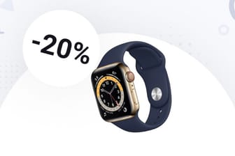 Die Apple Watch Series 6 ist heute noch stärker reduziert. Sie sparen jetzt 21 Prozent zum UVP.