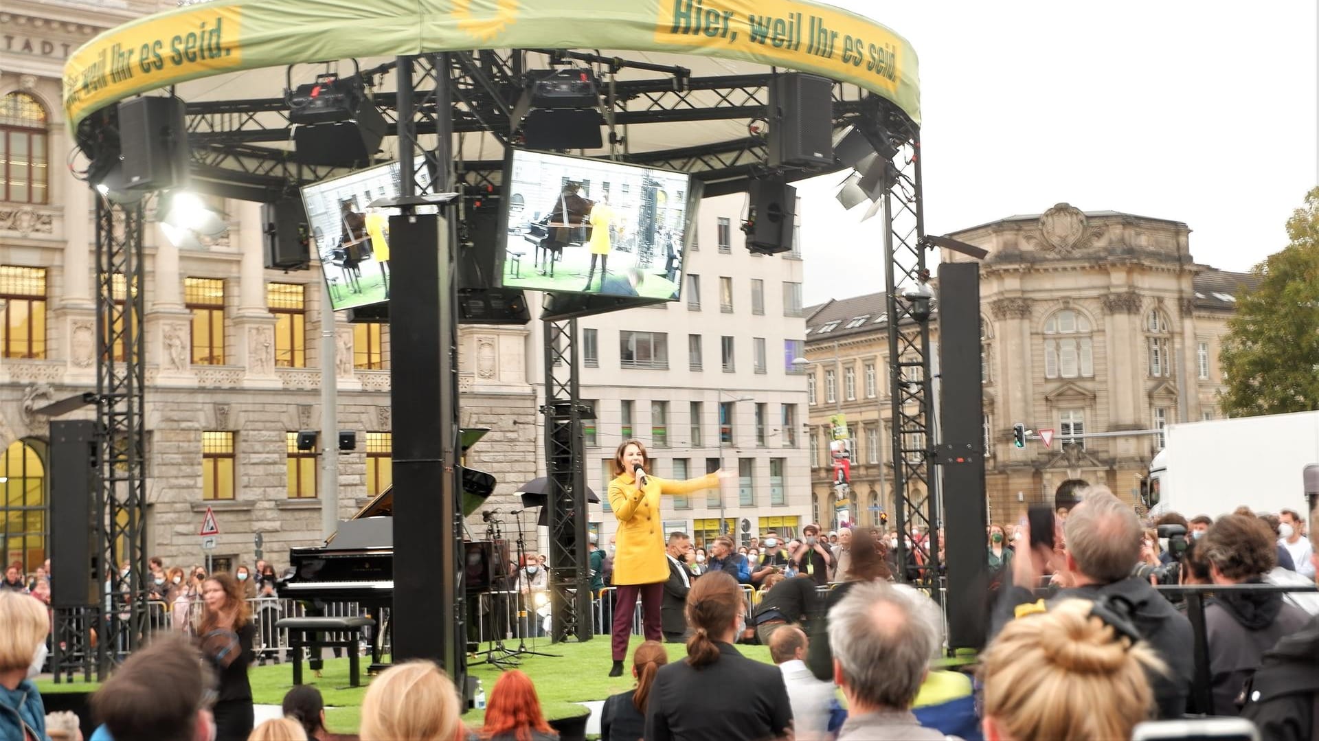 Annalena Baerbock: In Leipzig zog die grüne Spitzenkandidatin Interessierte an.