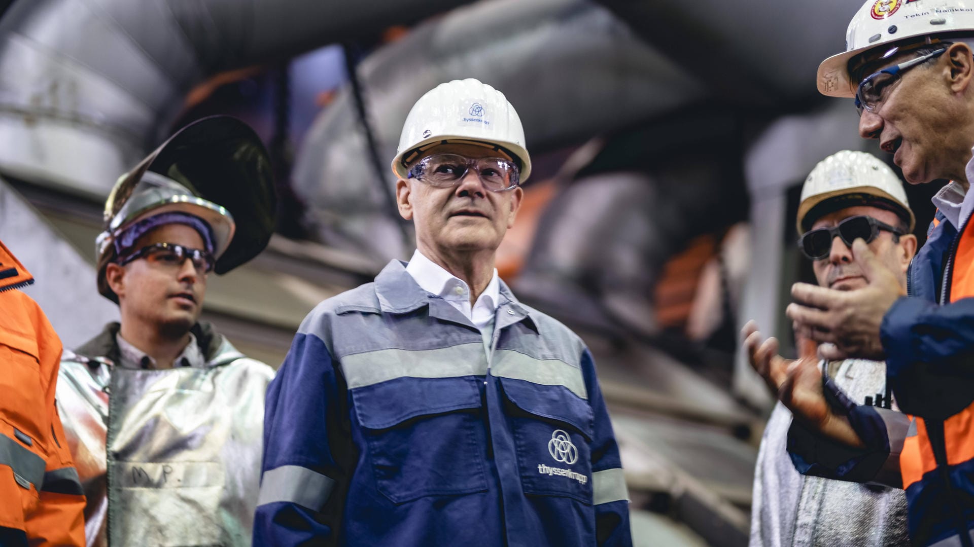 Olaf Scholz bei ThyssenKrupp in Duisburg.