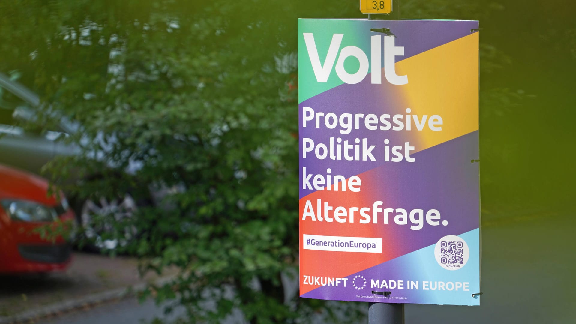 Existiert in mehreren Ländern Europas: Plakat von Volt