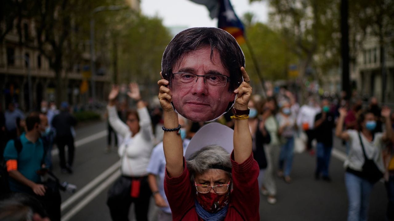 Protestaktion in Barcelona. Protestaktion in Barcelona.