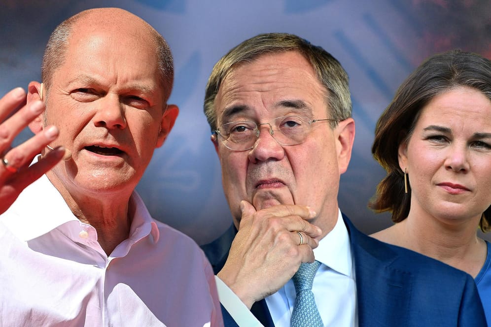 Olaf Scholz, Armin Laschet und Annalena Baerbock: Die drei Kandidaten um die Kanzlerschaft kommen im Ausland nicht besonders gut an.