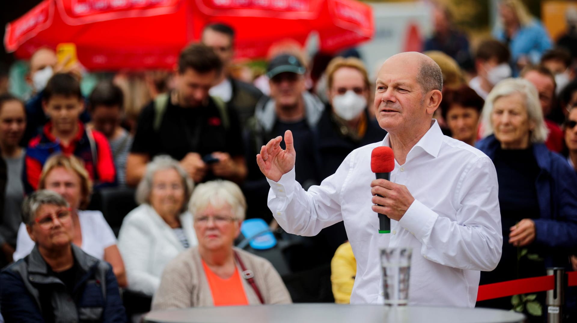 Olaf Scholz: Der Kanzlerkandidat lag mit der SPD in den letzten Umfragen nur noch knapp vor CDU und CSU.