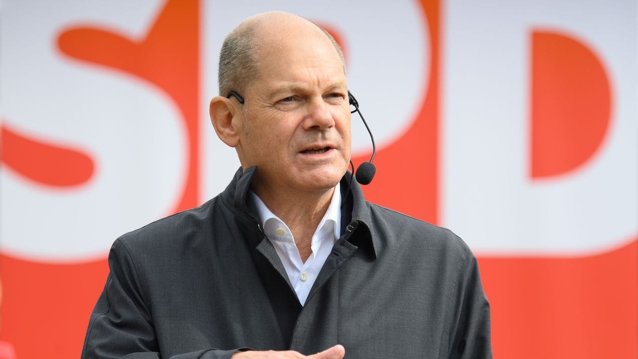SPD-Kanzlerkandidat Olaf Scholz präferiert eine Koalition mit den Grünen.