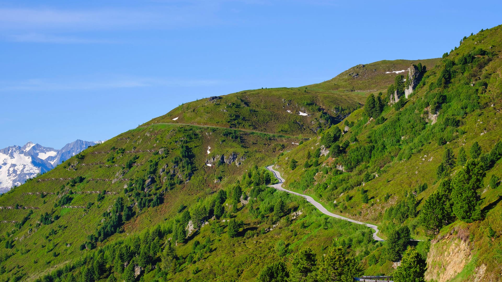 Eine Alpenstraße nahe des Tiroler Zillertals (Symbolbild): Bei einem Unfall mit einem Almbetrieb sind am Samstag sechs Menschen verletzt worden.