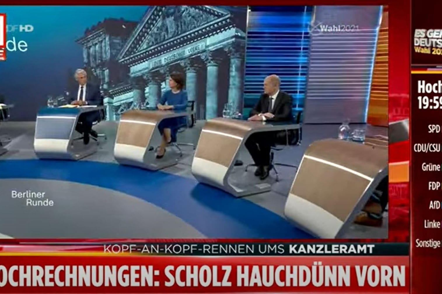 Bild TV: Bei der Wahlberichterstattung verwendete der Sender immer wieder auch Material von ARD und ZDF – ohne Genehmigung.