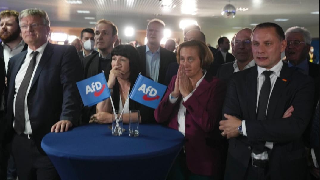 Die AfD auf ihrer "Wahlparty" in Berlin-Marzahn.