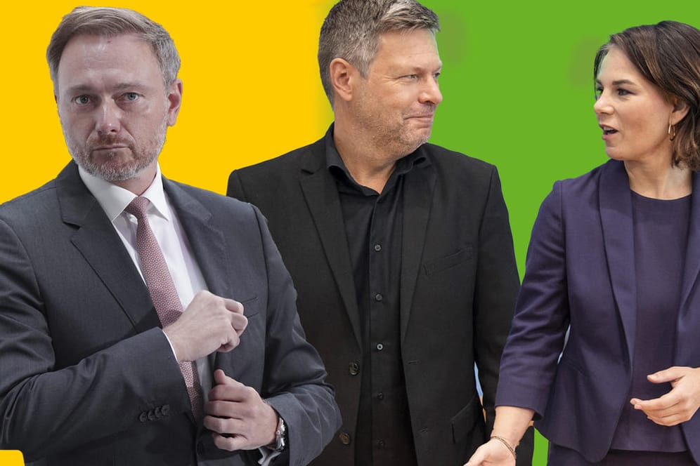 Christian Lindner, Robert Habeck und Annalena Baerbock: Die FDP und die Grünen loten nach der Bundestagswahl die Positionen aus.