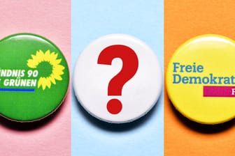 Wen bringen Grüne und FDP ins Kanzleramt? (Symbolbild, Fotomontage): Unmut an der Parteibasis scheint vorprogrammiert.