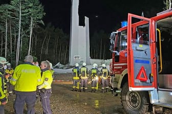 Reste des Turms einer Windenergieanlage in Haltern am See: Es hat rund zwei Millionen Euro gekostet.