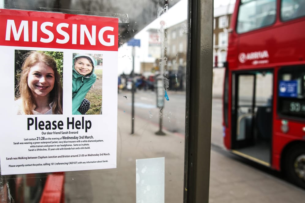 Vermisstenplakat für Sarah Everard: Der Mörder der Londonerin wurde zur Höchststrafe verurteilt.