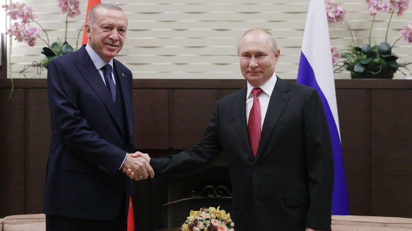 Erdogan (l.) und Putin haben in Sotschi auch über den Bau von zwei weiteren Atomkraftwerken in der Türkei gesprochen.
